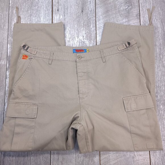 Empyre Cargo Pants Mens 38x30 Brown Relaxed Losee Wide Leg Canvas Mid Rise Y2K - Picture 4 of 9